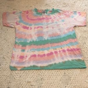 Gildan U-Neck Unisex Hand Rainbow Tie-Dyed Short Sleeve Tee-Shirt. 100% Cotton